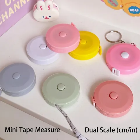 Mini Cinta Métrica Portátil Plástico Retráctil Automático Redondo Doble Cara Medición Cintura Cuerpo Costura