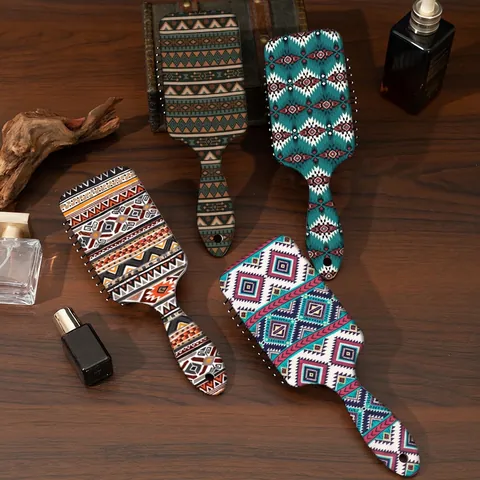 Spazzola Per Capelli Con Cuscinetto D'aria Motivo Geometrico Boho ABS Pettine Per Massaggio Del Cuoio Capelluto