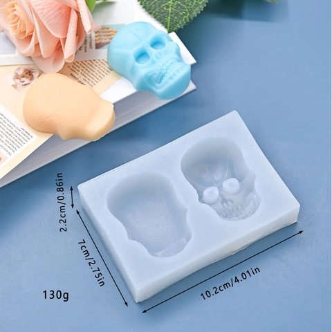 Skull Silicone Mold Flexible DIY Baking Tool For Cake Chocolate Handmade Soap Candle Resin Craft Halloween Decoration