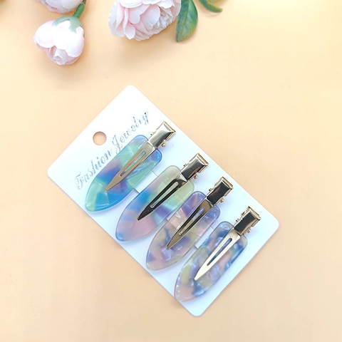 Pinzas Para El Cabello Sin Marcas Acetato Resina Leopardo Mármol Metal Patrón Mujeres Elegantes
