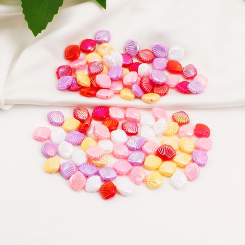 Shell Shape Beads ABS Imitation Artificial Pearl Luster Acrylic Loose Spacer Beads DIY Jewelry Making For Bracelet Necklace Colorful
