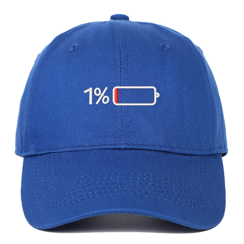 Baseball Cap Baumwolle Verstellbar 1% Low Battery Stickerei Atmungsaktiv Sonnenhut Lässig Outdoor Für Herren Damen