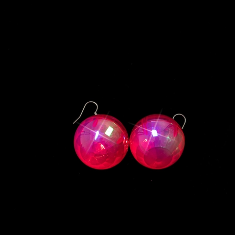 Retro 70er Diskokugel Led Leuchtende Ohrhänger Vintage Neon Nachtclub Facettierte Kugel Kunststoff Ohrringe Für Party Damen Schmuck