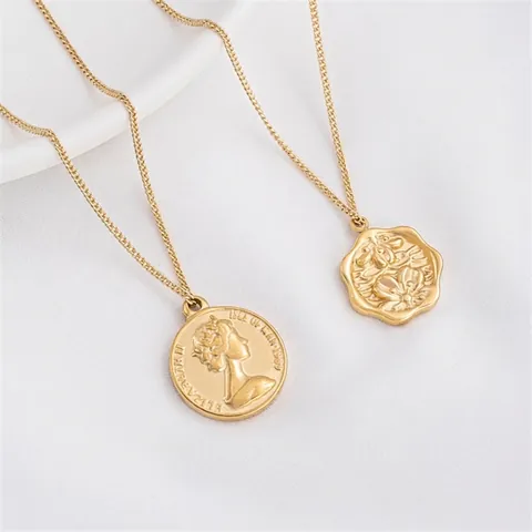 Retro Münzanhänger 14K Vergoldeter Edelstahl Hamsa Hand Kompass Herz Anhänger Für DIY Halskette Armband Herstellung Zubehör