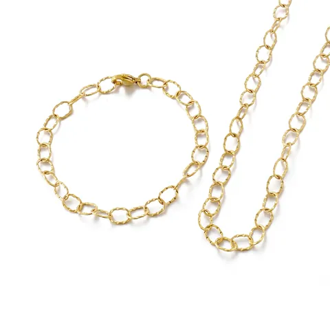 Juego De Joyas De Acero Inoxidable Collar Pulsera Cadena O Texturizada Estilo Punk Industrial Minimalista Regalo