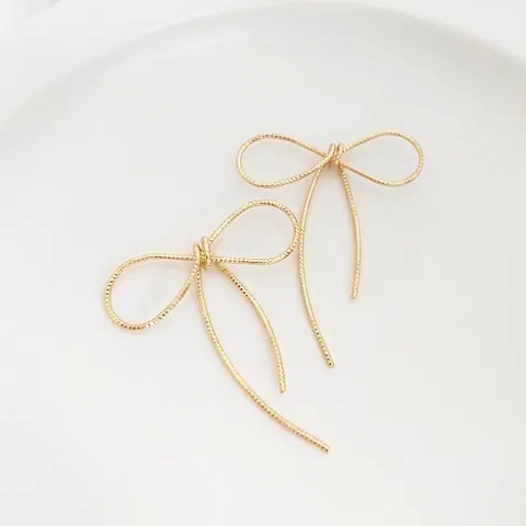 Bowknot Jewelry Charms Wire Wrapped Copper Pendants Color Preservation For DIY Earrings Necklaces Crafting Elegant