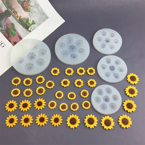 Sunflower Silicone Mold For Fondant Cake Baking DIY Resin Candle Handmade Soap Gypsum Craft Kitchen Tool