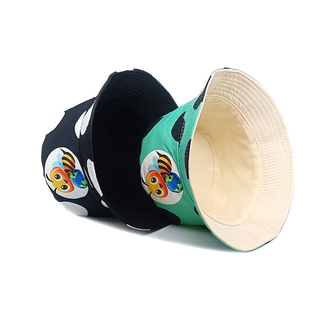 Cappello Da Pescatore Bambini Pois Stampa Ape Traspirante Protezione Solare Esterna Pieghevole