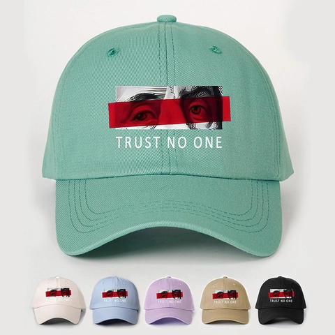 Casquette De Baseball Polyester Sergé Ajustable Streetwear Graphique Yeux Imprimé Trust No One Chapeau Protection Solaire