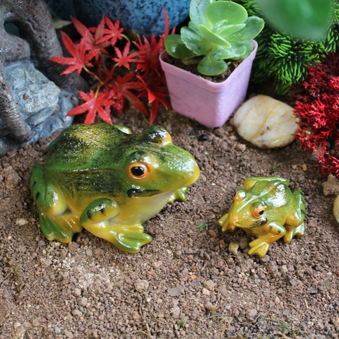 Figura De Rana Decoración De Jardín Resina Simulación Animal Ornamento Para Micro Paisaje Acuario Estilo Pastoral