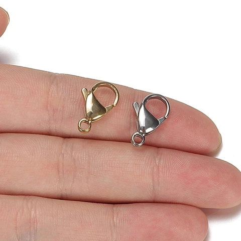Stainless Steel Lobster Clasps Vacuum Plated Colorfast Connectors For Necklace Bracelet Jewelry Making DIY Findings