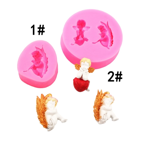 Moule En Silicone Ange Relief Ailes Cupidon Pour Décoration Gâteaux Fondant Artisanat Résine Argile Bébé Chocolat