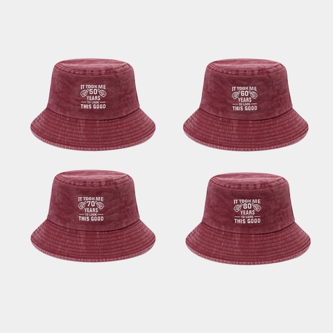 Vintage Fischerhut Aus Gewaschener Baumwolle Mit Besticktem Geburtstagsspruch Sonnenschutz Outdoor Unisex Retro Kopfbedeckung