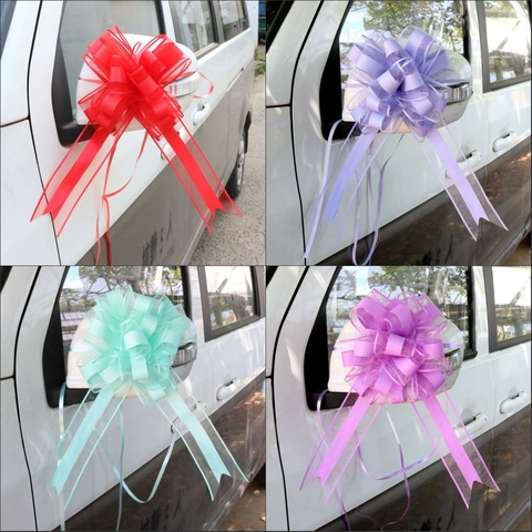Large Pull Bows Snow Gauze Ribbon For Wedding Car Mirror Decoration Festive Gift Packaging DIY Party Supplies Multi Color