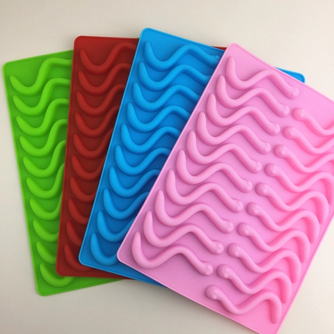 Stampo In Silicone A Forma Di Verme Molteplici Cavità Flessibile Caramelle Cioccolato Fondente Strumento Da Forno Forma S Resistente Al Calore