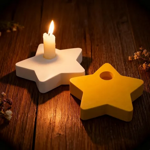 Stervormige Siliconen Mal Pentagram Kaarsenhouder DIY Hars Gieten Gipsen Ornament Tool Hittebestendig