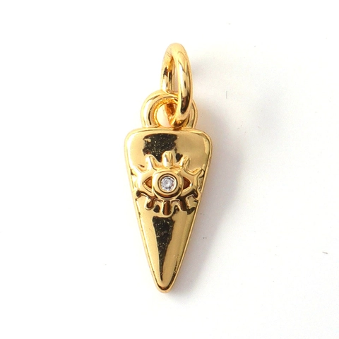 Ciondoli DIY Rame Placcato Oro Con Zirconia Per Creazione Gioielli Bracciale Collana Varie Forme Accessorio