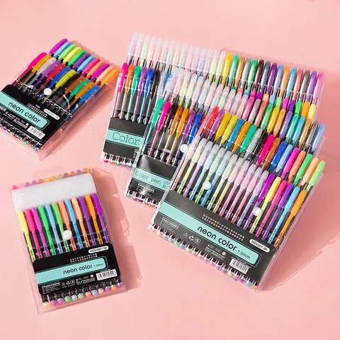 Gelpennen Set Glitter Neon Metallic Pastel 1.0mm Bullet Tip Voor Tekenen Journaling Kunst Kleuren Kantoorbenodigdheden