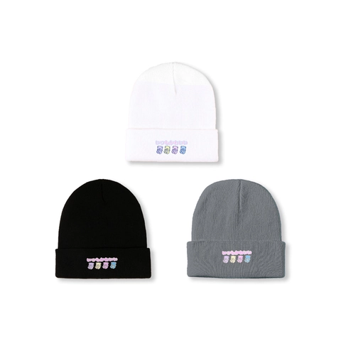 Bonnet Beanie Acrylique Tricoté Chaud Hiver Kawaii Ours Style Japonais Femmes Hommes Versatile Protection Contre Le Froid