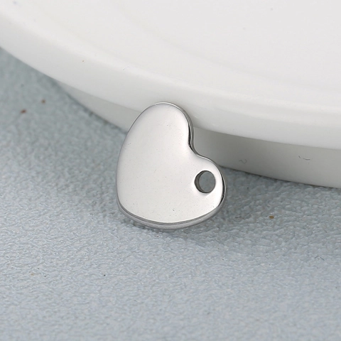 Heart Charm Pendant Stainless Steel Polished Shiny Finish DIY Jewelry Making Findings Accessories For Necklaces