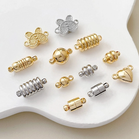 Cierres Magnéticos De Cobre Chapados En Oro 18K Conectores Y Colgantes De Mariposa Para Creación De Joyas DIY Collares