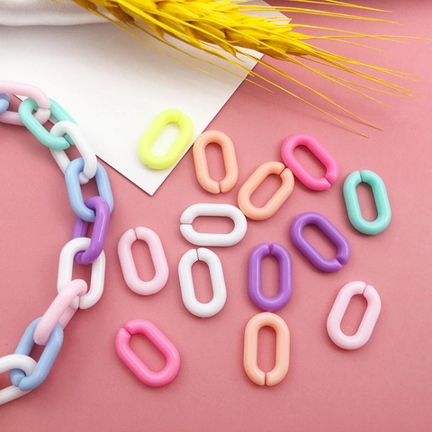 Bunte Acryl Kettenglieder Herz Hummerverschlüsse DIY Schmuck Zubehör U Förmige Verbinder Schlüsselanhänger Handyband Schnallen