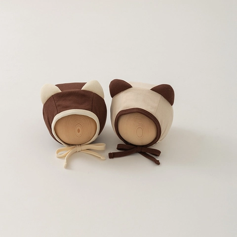 Baby Knitted Ear Protection Hat Cute Animal Ears Combed Cotton Soft Breathable Windproof Newborn Infant Accessory