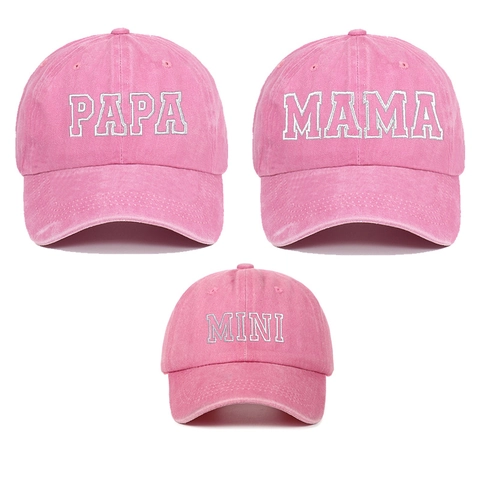 Washed Cotton Baseball Caps Embroidered Letter For Family Matching Parent Child Men Women Kids Vintage Adjustable Sun Hat