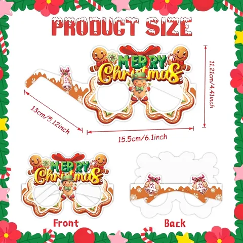 Weihnachten Papier Brillen Set Rentier Weihnachtsmann Schneemann Lebkuchen Party Dekoration Lustige Fotorequisiten Für Feier