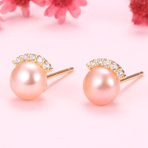 S925 Sterlingsilber Süßwasserperle Ohrstecker Für Damen Blumenform Strass Eingelegt Elegante Koreanische Schmuck Geschenk