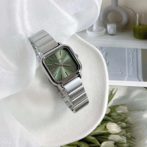 Elegant Fashion Square Quartz Watch For Women Minimalist Alloy Case Steel Strap Waterproof Lady Wristwatch Daily Student Exam Watch