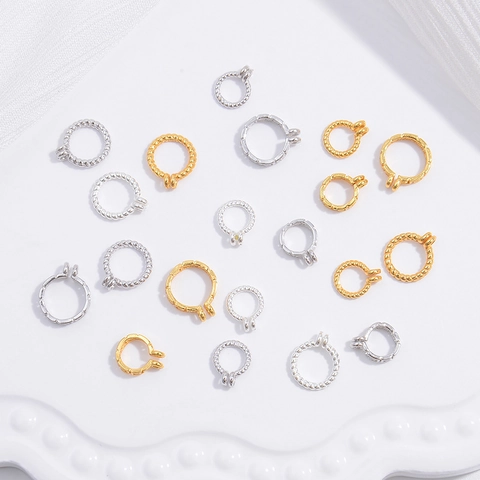 Connettore In Argento Sterling 925 Anelli Aperti Motivo Greco Torsione Per Produzione Di Gioielli DIY Bracciale Collana