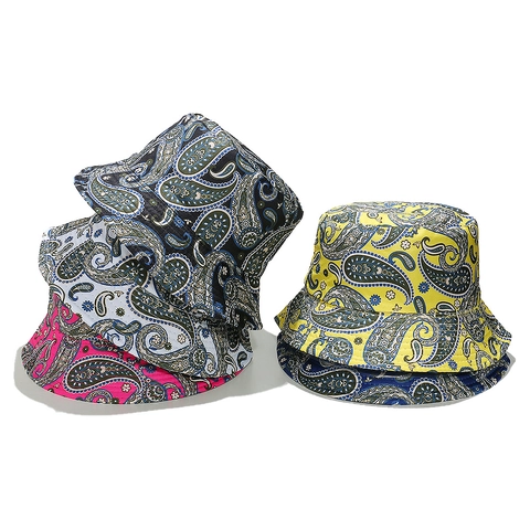 Vintage Paisley Pattern Bucket Hat For Women Sun Protection Outdoor Beach Packable Polyester Retro Ethnic Style Sun Hat