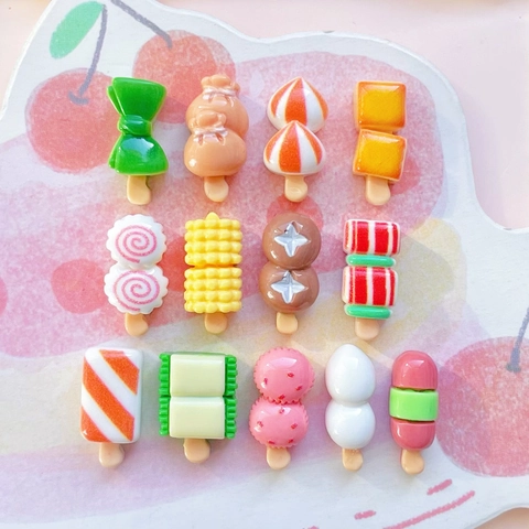 Mini Ciondoli In Resina Simulazione Cibo Spiedini Oden Gelato Kawaii Accessori Fai Da Te Per Cover Telefono E Fermagli Per Capelli