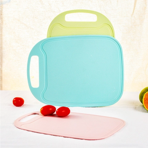 Plastic Cutting Board For Fruit Vegetables PP Non Slip Double Sided Chopping Board With Handle Juice Groove