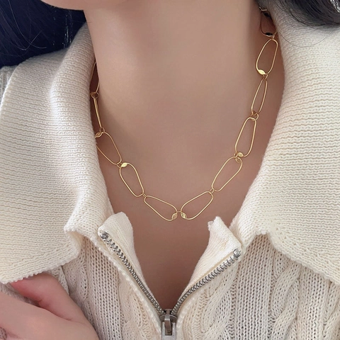 Collana A Catena Geometrica In Argento Sterling 925 Stile Francese Chic Minimalista Gioielli Regolabili Per Donne