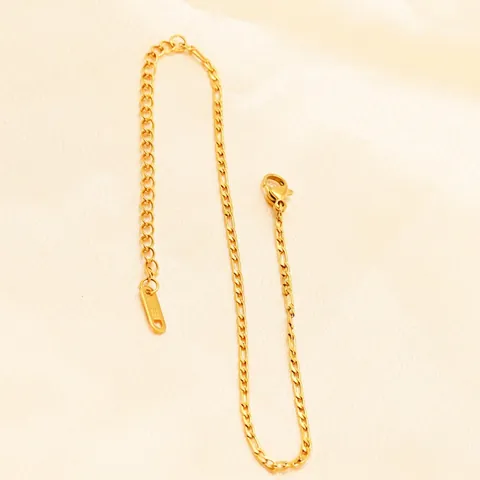 Figaro Kette Fußkettchen Armband 18K Vergoldet Edelstahl Minimalistischer Eleganter Schmuck