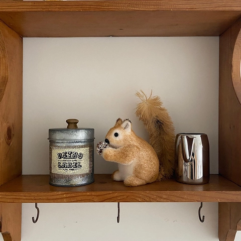 Adorno De Ardilla De Simulación Realista Piel Sintética Flocado Decoración Árbol De Navidad Hogar Animales Del Bosque Escritorio