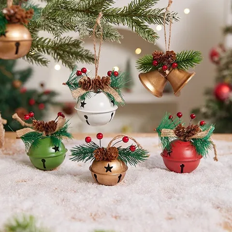 Weihnachtsbaum Anhänger Mit Metall Glocken Schleifen Filz Plüsch Baumform Glocke Dekoration Für Home Xmas Tree Party Dekor
