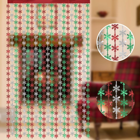 Weihnachts Schneeflocken Folienvorhang Laser PET Hintergrund Für Party Haus Feiertag Dekoration