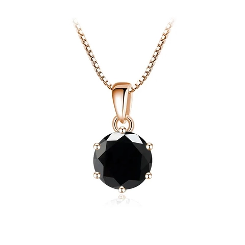 925 Sterling Silver 1 Carat Moissanite Pendant Necklace For Women Round Brilliant Cut Six-Claw Solitaire Box Chain Jewelry
