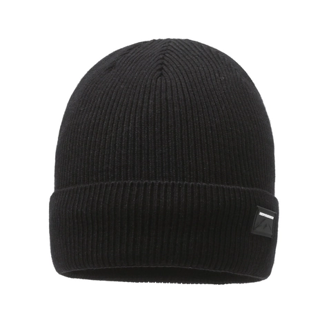 Berretto In Maglia Beanie Caldo Inverno Acrilico A Costine Contro Il Freddo Con Patch Montagna Unisex Esterno
