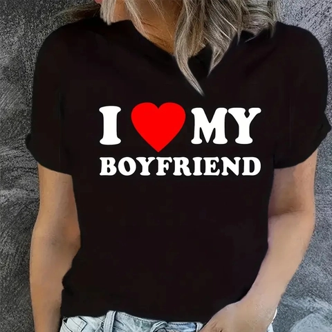 Baumwolle T-Shirt Kurzarm Rundhalsausschnitt Casual Slogan Print Paar Thema Passende Tops Für Männer Frauen
