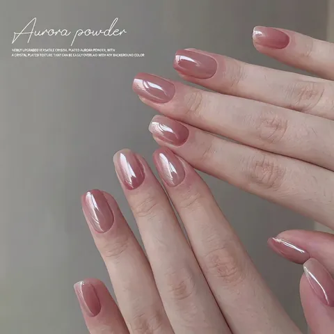 Polvo De Uñas Aurora Efecto Espejo Chapado En Cristal Pigmento De Perla Artificial Cromo Para Decoración De Manicura Brillo