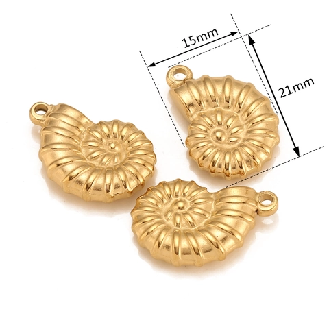 Nautilus Shell Charms Pendants Stainless Steel Gold Plated For DIY Necklace Bracelet Jewelry Making Handmade Findings