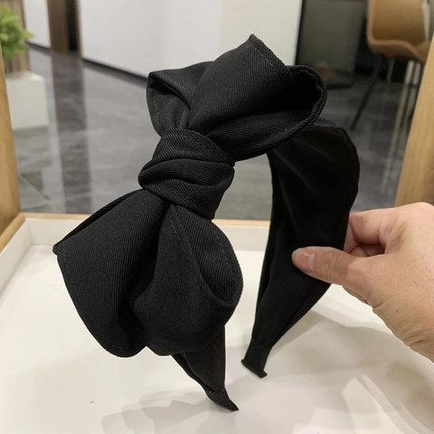 Bow Headband Wide Brim Fabric Multi Layer Ruched Hair Hoop Vintage Korean Style Headwear For Women Girls