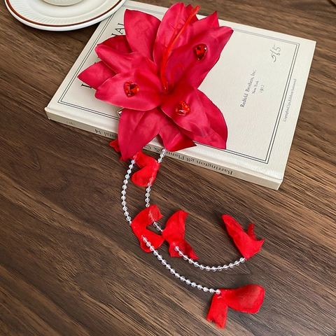 Pinzas Para El Cabello Flor De Tela Clip Estilo Vacaciones Hecho A Mano Perla Artificial Borla Mariposa Accesorios Mujer