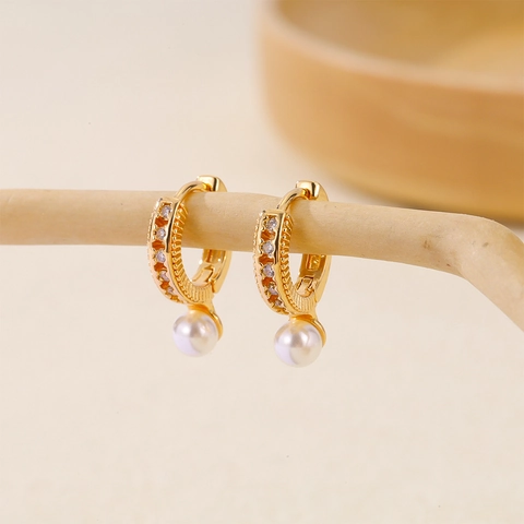 Mode Kupfer Vergoldet Künstliche Perle Zirkonia Creolen Für Damen Elegante Herz Schmetterling Geometrische Strass Huggie Ohrringe Schmuck Geschenk
