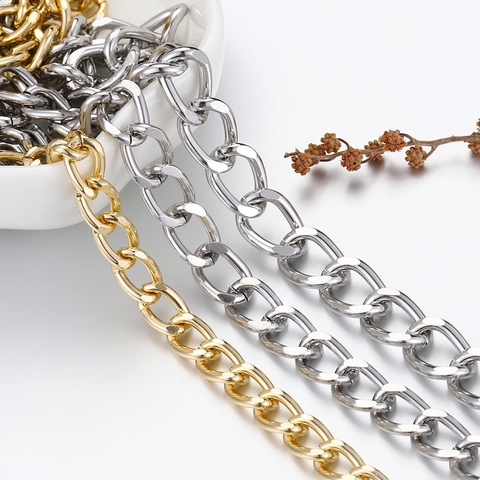 Catena A Maglia Cubana In Alluminio Per Creazione Di Collane Bracciali DIY Stile Hip Hop Accessorio Gioielli