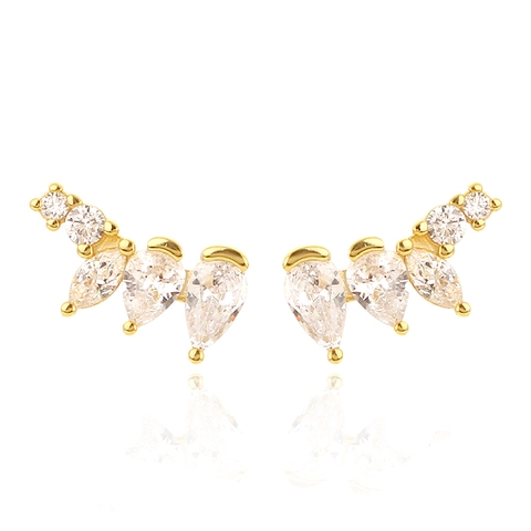 925 Sterlingsilber Unregelmäßige Zirkonia Ohrstecker Für Damen Minimalistische Geometrische Galvanisierte Gold Silber Mode Schmuck Ohrringe